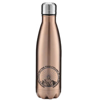 Thumbnail for Cycling In The Morning Stainless Steel Water Bottle Rose Gold