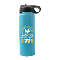 Thumbnail for Weekend Forecast, Camping with 100% Beer 20oz Insulated Stainless Steel Vacuum Sport Water Bottle