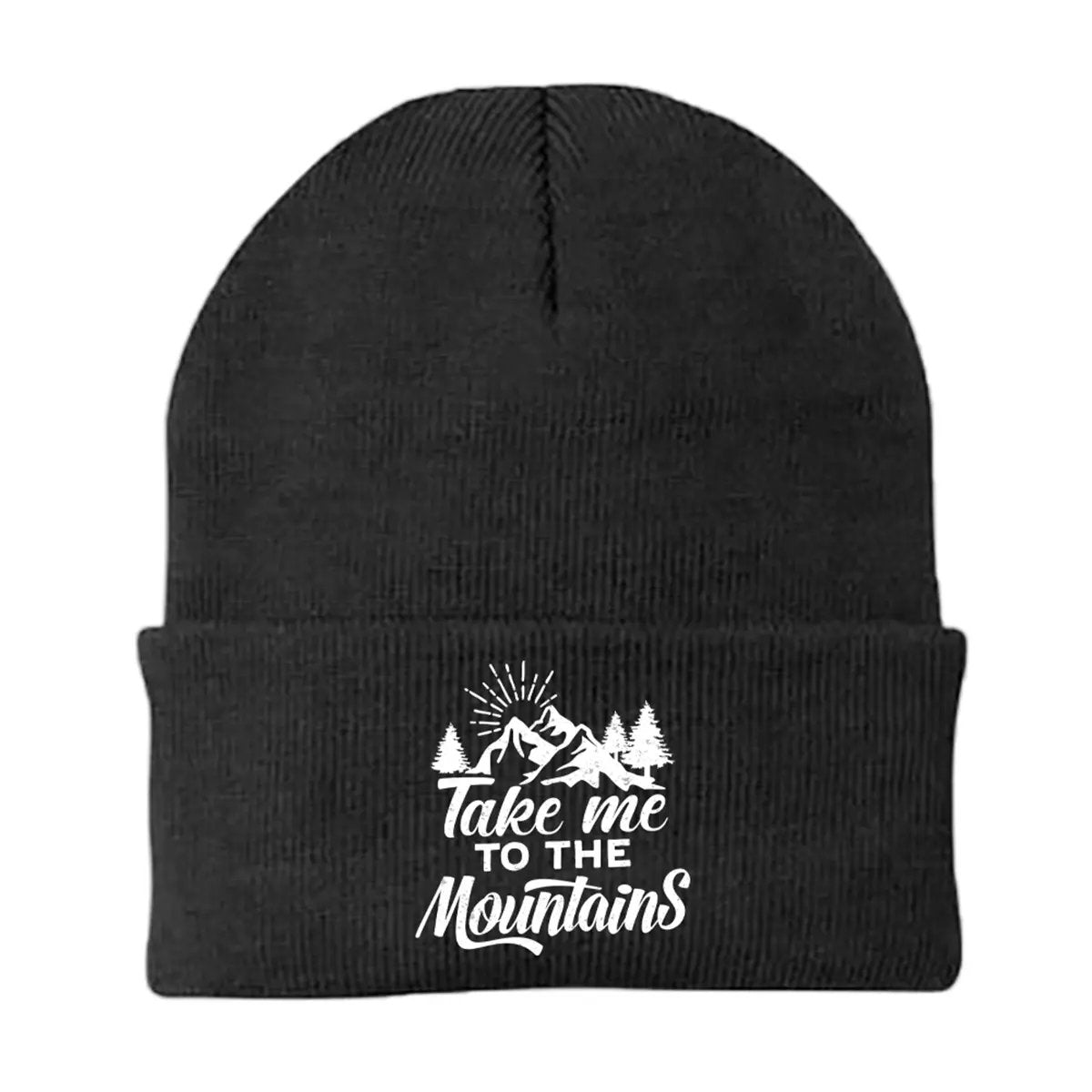 Hiking Take Me To The Mountains Embroidered Beanie