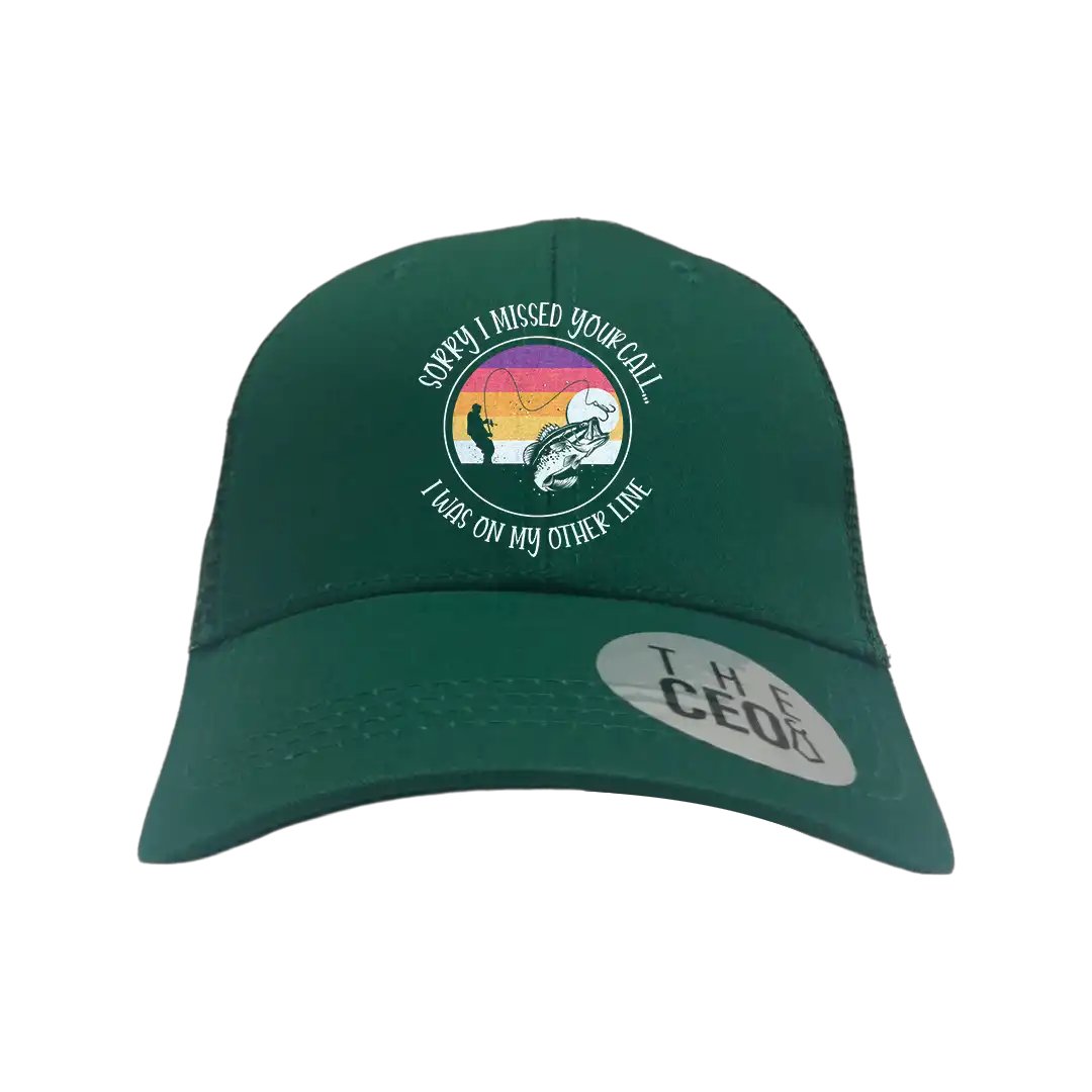 I Was On Another Line Printed Trucker Hat