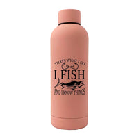 Thumbnail for I Fish And Know Things 17oz Stainless Rubberized Water Bottle