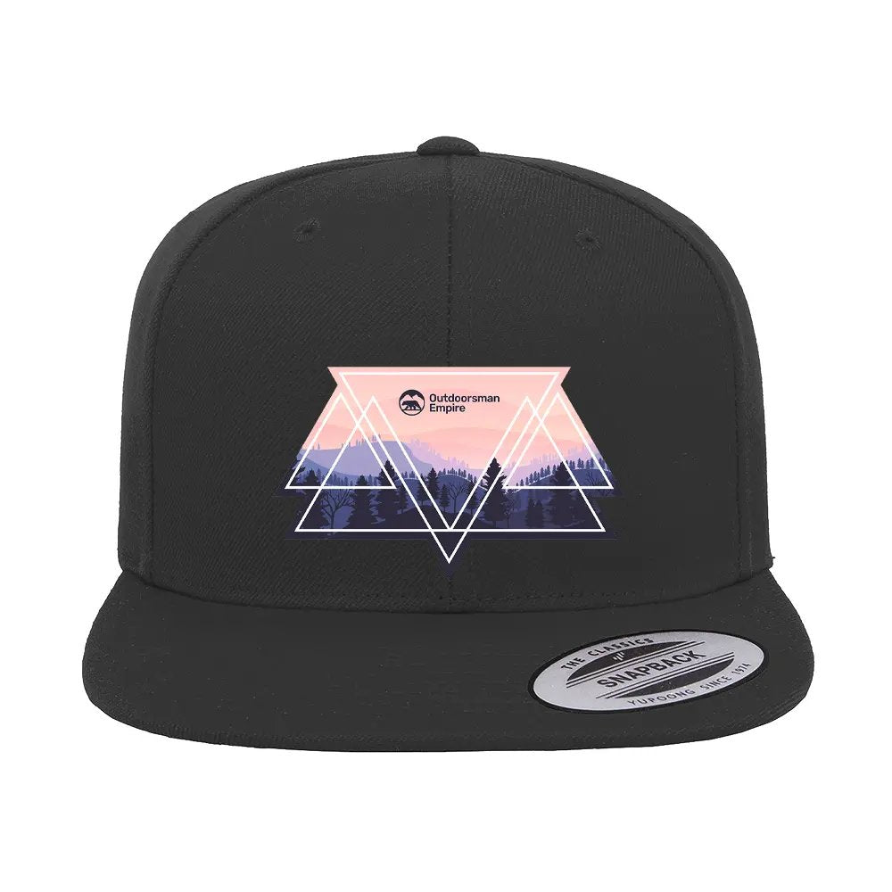 Camping Triangles Printed Flat Bill Cap