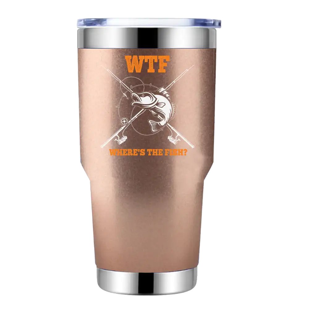 WTF Where's The Fish 30oz Stainless Steel Tumbler