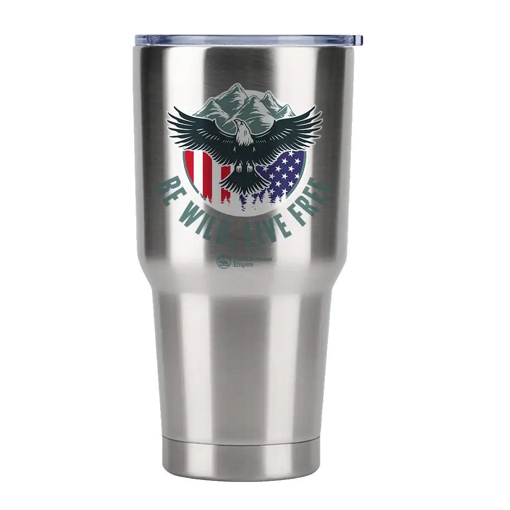 Be Wild Be Free 30oz Tumbler Silver