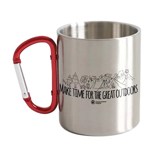 Make Time For Great Stainless Steel Double Wall Carabiner Mug 12oz