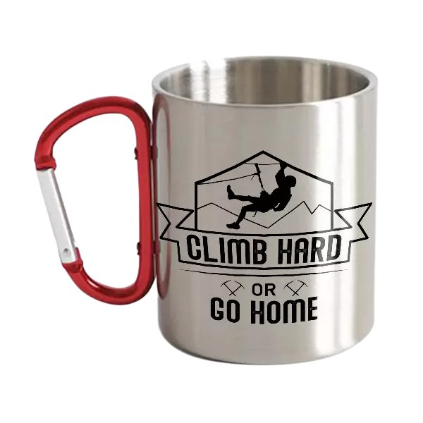 Climb Hard Or Go Home Carabiner Mug 12oz