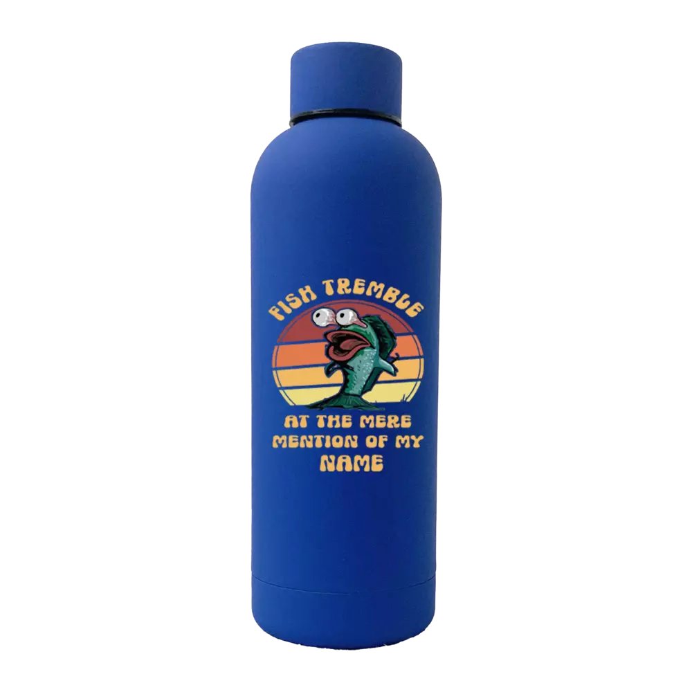 Fish Tremble 17oz Stainless Rubberized Water Bottle