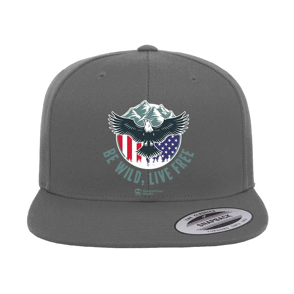 Be Wild Be Free Printed Flat Bill Cap