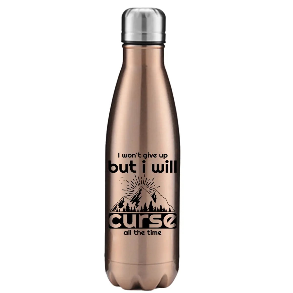 Hiking I Won't Give Up But I Will Curse Stainless Steel Water Bottle