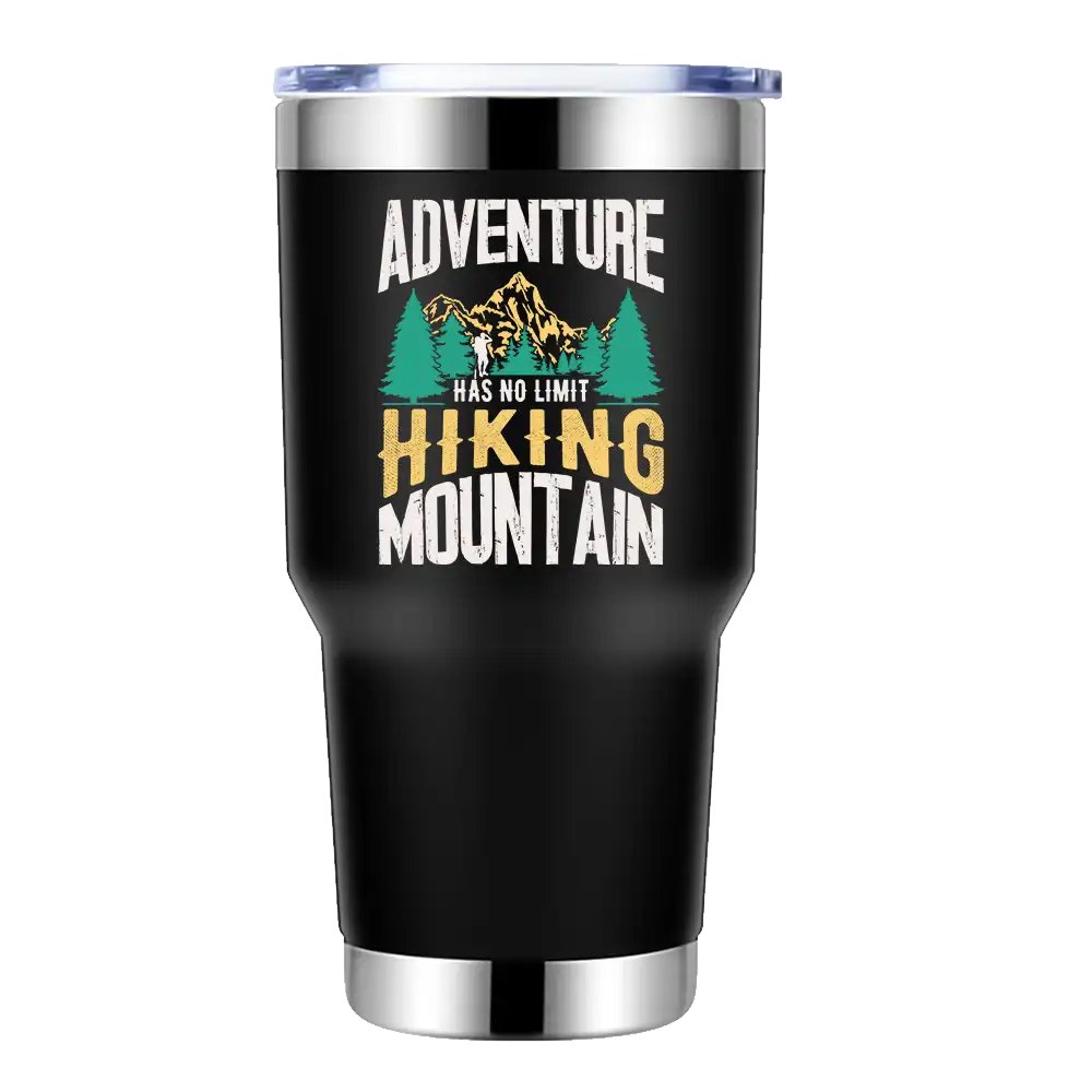 Adventure Has No Limit Hiking Mountain 30oz Tumbler Black