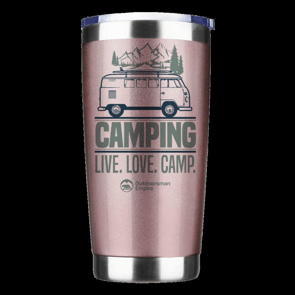 Camping Live Love Camp 20oz Tumbler Rosegold