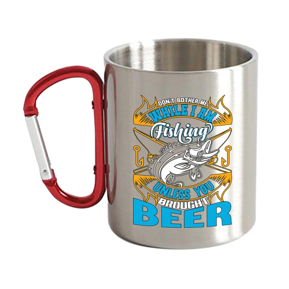 Don't Bother Me While I'm Fishing Carabiner Mug 12oz