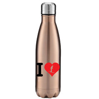 Thumbnail for I Love Skiing 17oz Stainless Water Bottle Rose Gold