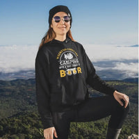 Thumbnail for Weekend Forecast, Camping with 100% Beer Adult Women Fleece Hooded Sweatshirt