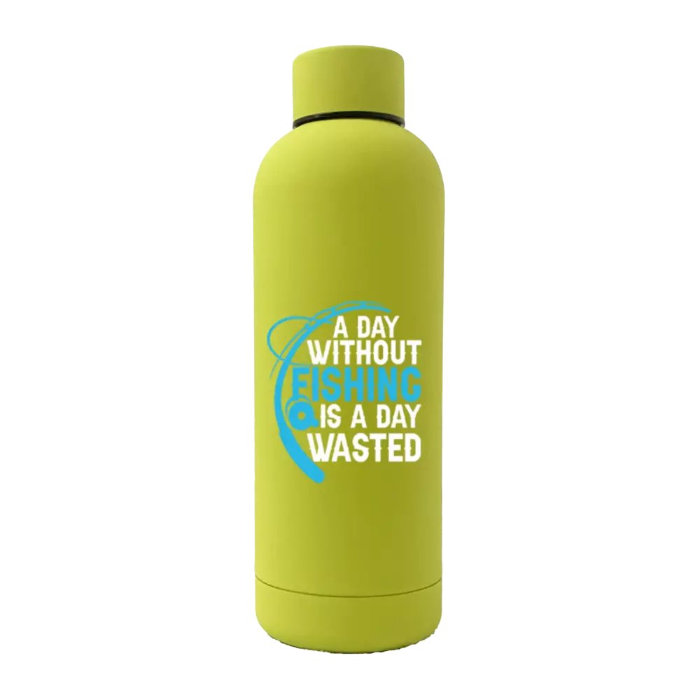 A Day Without Fishing Is a Day Wasted 17oz Water Bottle - green
