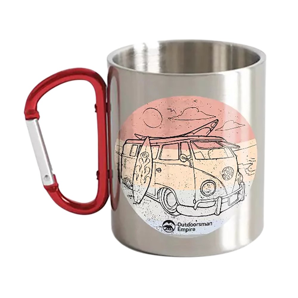 Kombi Camping Stainless Steel Double Wall Carabiner Mug 12oz