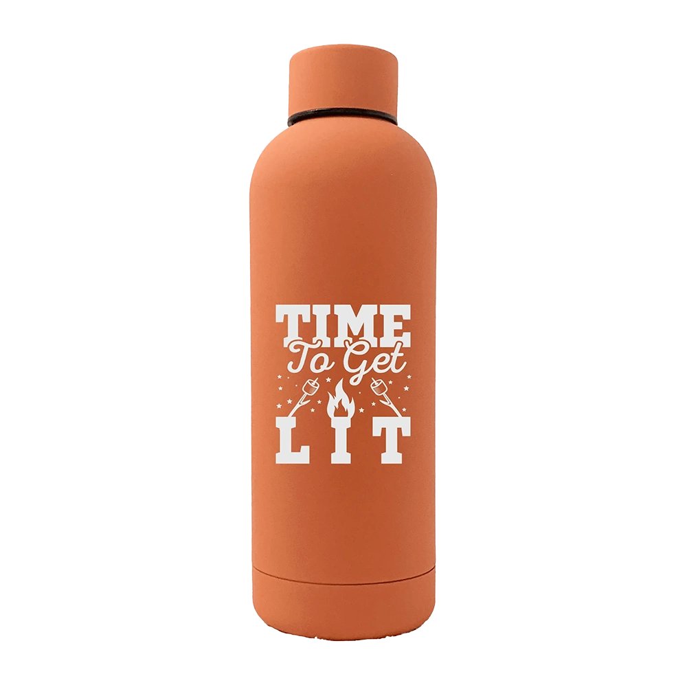 Time to Get Lit 17oz Stainless Rubberized Water Bottle