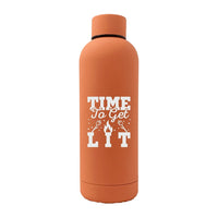 Thumbnail for Time to Get Lit 17oz Stainless Rubberized Water Bottle