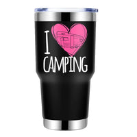 Thumbnail for I Love Camping 30oz Double Wall Stainless Steel Water Tumbler Black
