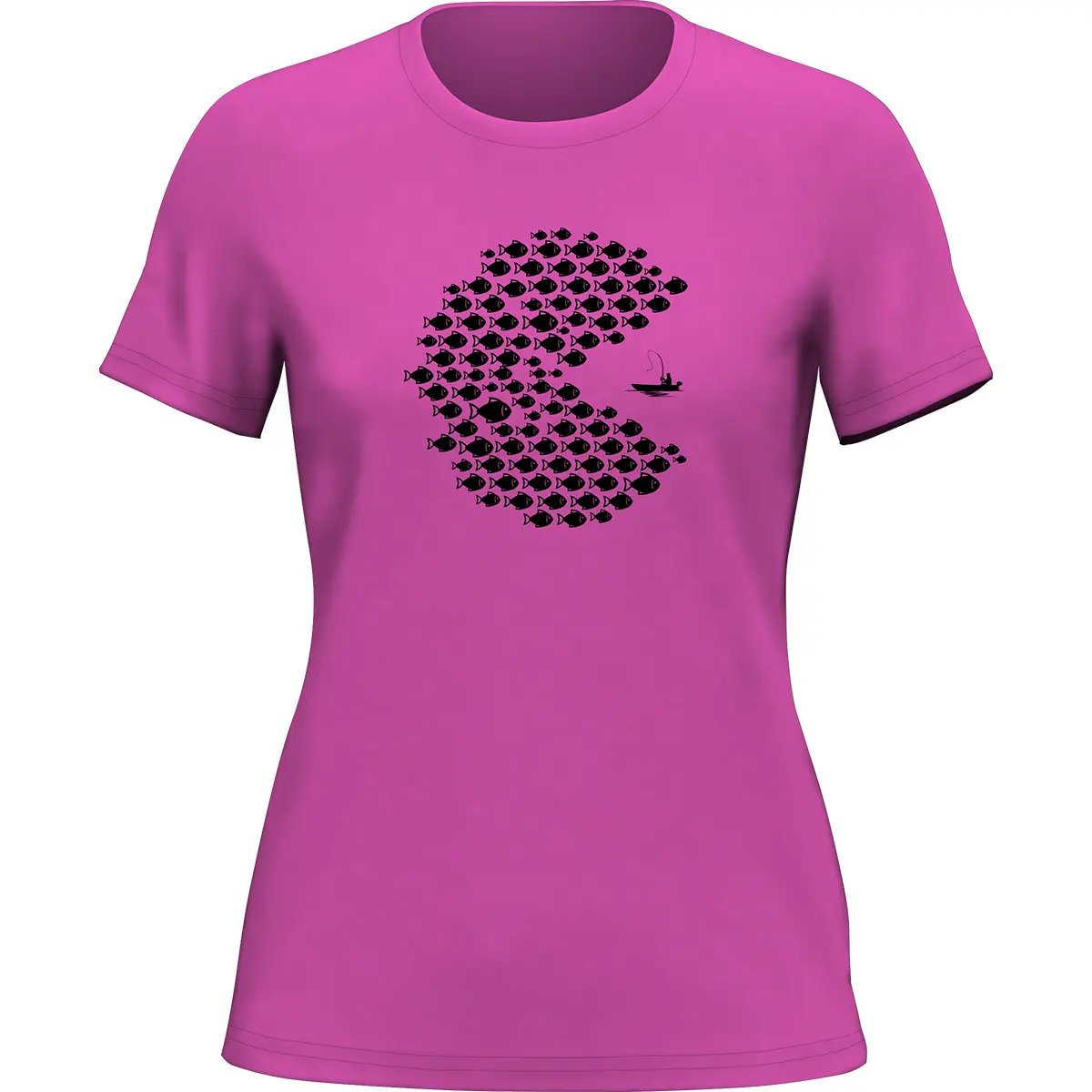 Fishing Pacman Style T-Shirt for Women