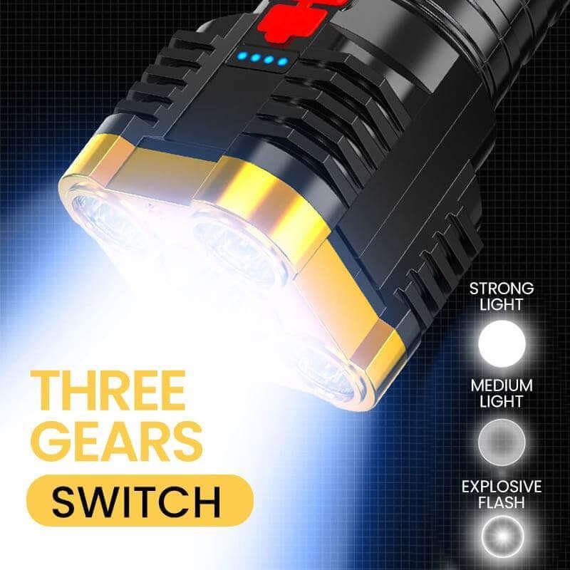 FlashLamp™ | Ultra Bright Waterproof Outdoor LED Flashlight with Side Lamp