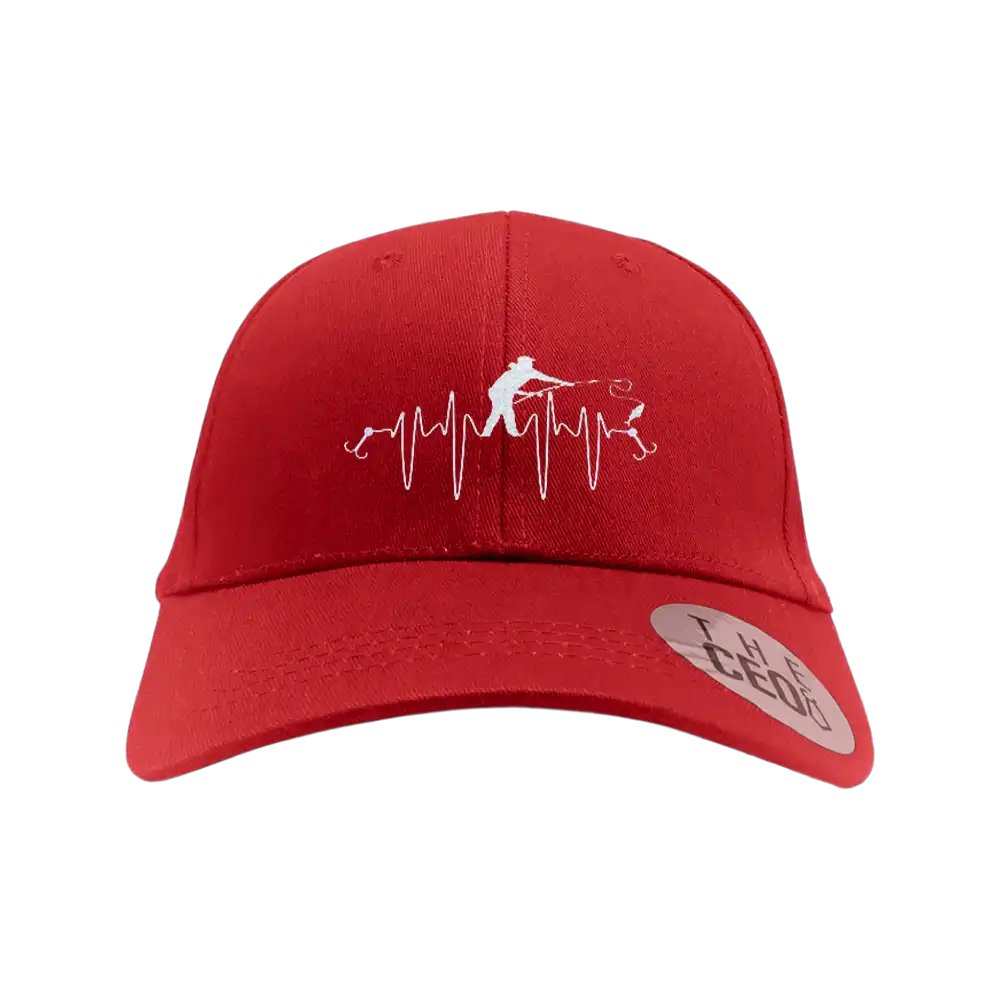 Fishing Heart Beat Embroidered Baseball Hat