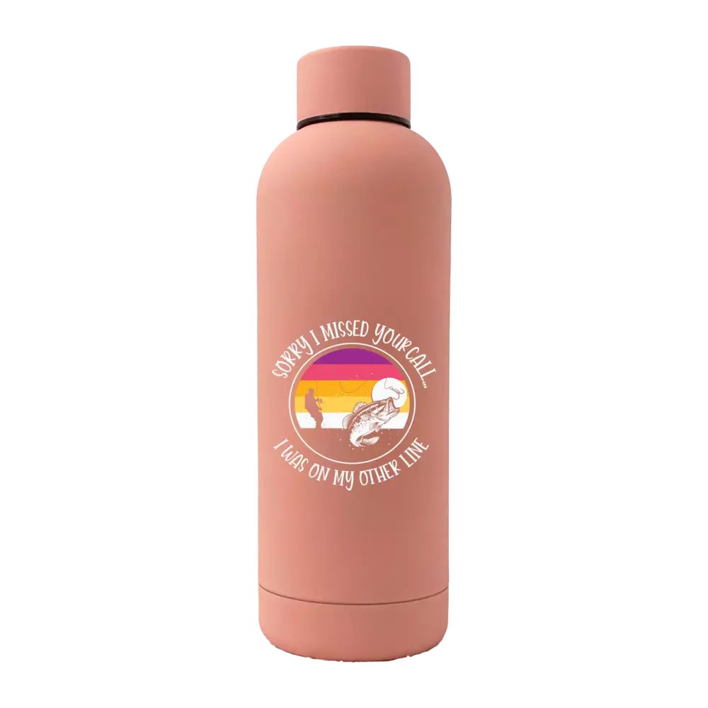 I Was On Another Line 17oz Stainless Rubberized Water Bottle