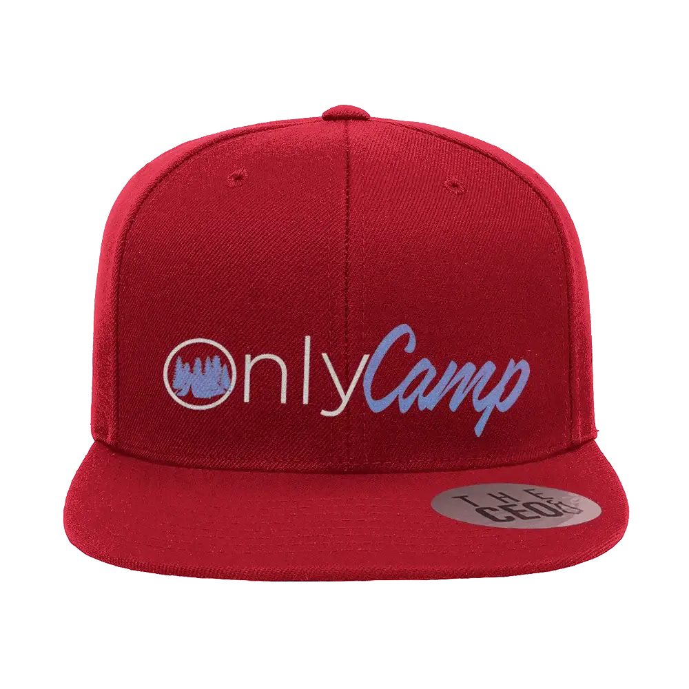 Only Camp Embroidered Flat Bill Hat