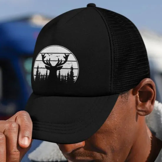Deer Color Embroidered Trucker Hat