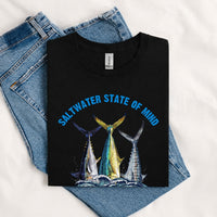 Thumbnail for May include a Black person wearing the Offshore Slam Performance Fishing T-Shirt designed for offshore anglers during a saltwater fishing adventure on the open water.