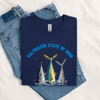 Thumbnail for May include a Navy person wearing the Offshore Slam Performance Fishing T-Shirt designed for offshore anglers during a saltwater fishing adventure on the open water.