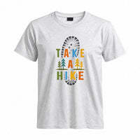 Thumbnail for May include a Sport Grey Take A Hike Boot Print T-Shirt featuring a hiking boot print graphic with a funny outdoor quote for hikers, campers, backpackers, and nature lovers.