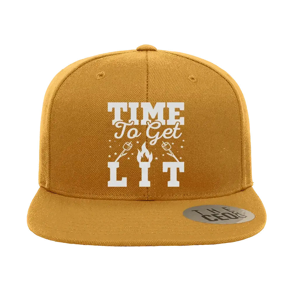 Time to Get Lit Embroidered Flat Bill Hat