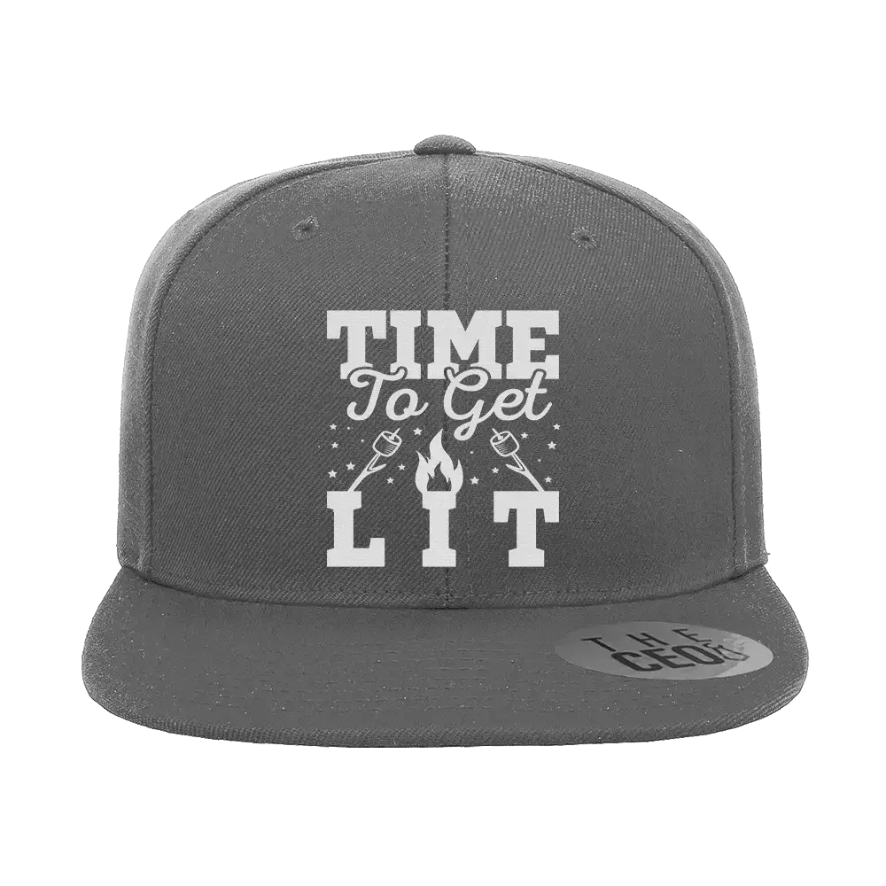 Time to Get Lit Embroidered Flat Bill Hat