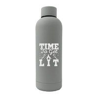 Thumbnail for Time to Get Lit 17oz Stainless Rubberized Water Bottle
