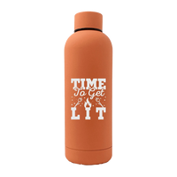 Thumbnail for Time to Get Lit 17oz Stainless Rubberized Water Bottle