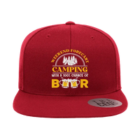 Thumbnail for Weekend Forecast, Camping with 100% Beer Embroidered Flat Bill Cap