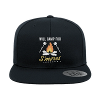Thumbnail for Will Camp For Smores Embroidered Flat Bill Hat