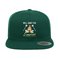 Thumbnail for Will Camp For Smores Embroidered Flat Bill Hat
