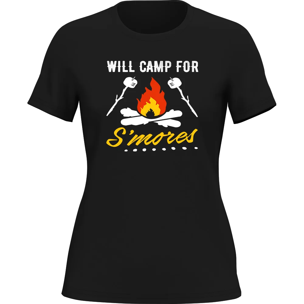 Will Camp For Smores Women T-Shirt / Fitted T-Shirt