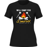 Thumbnail for Will Camp For Smores Women T-Shirt / Fitted T-Shirt