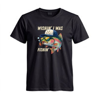 Thumbnail for May include a Black Wishin' I Was Fishin' T-Shirt featuring a fishing-inspired graphic for anglers, boaters, lake lovers, and outdoor enthusiasts.