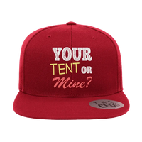Thumbnail for Your Tent or Mine Embroidered Flat Bill Hat