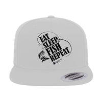Thumbnail for Eat Sleep Fish Repeat Embroidered Flat Bill Cap