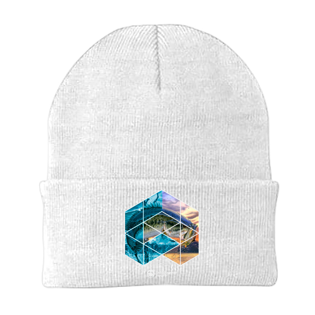 Fishing Geometry Embroidered Beanie
