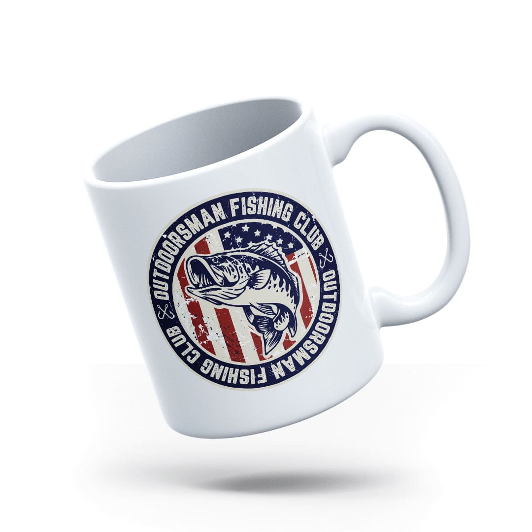 Outdoorsman Fishing Club Patriotic Coffee Mug
