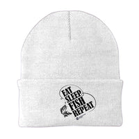 Thumbnail for Eat Sleep Fish Repeat Embroidered Beanie
