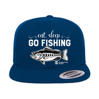 Thumbnail for Eat Sleep Go Fishing Embroidered Flat Bill Cap