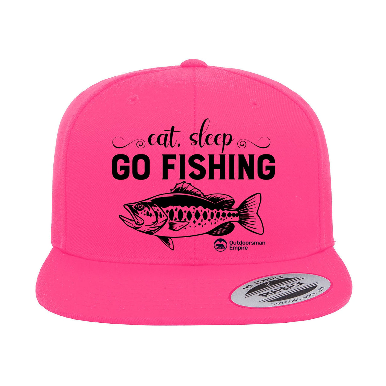 Eat Sleep Go Fishing Embroidered Flat Bill Cap
