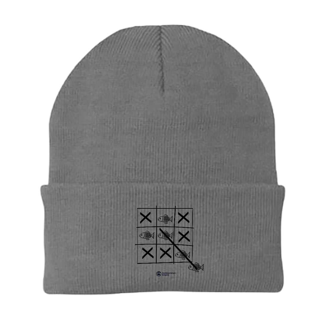 Fish Tick Tack Toe Embroidered Beanie